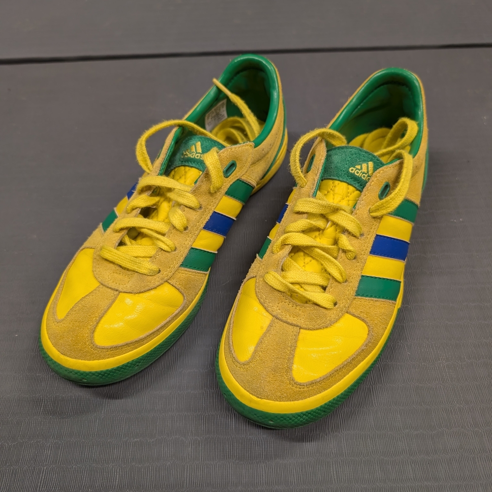 Adidas Vintage Rare Brazil Mens Size 8.5 Shoes Yellow Green Low Top Sneakers NEW